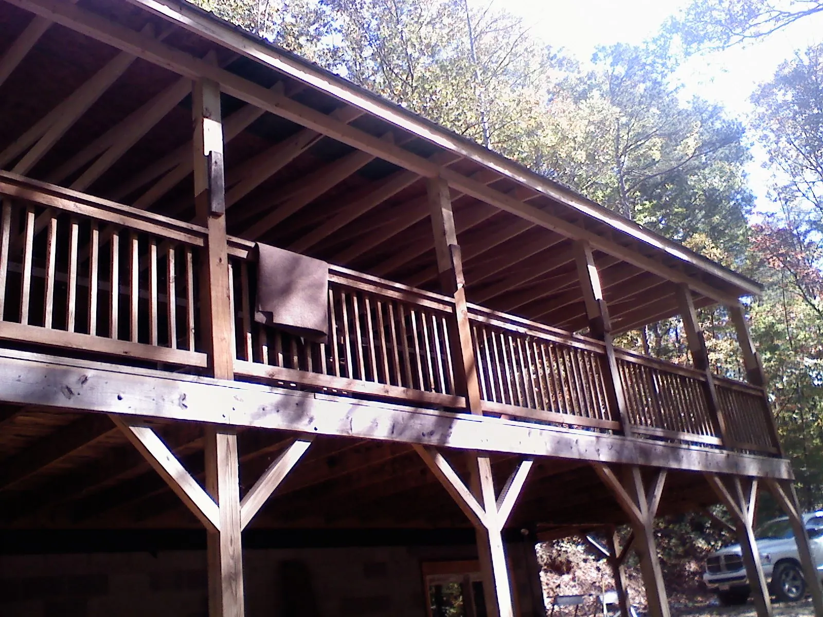 Timber framing under a new elevated porch and deck — Roof Leak Repair in Sandia Park by Roofing Brothers